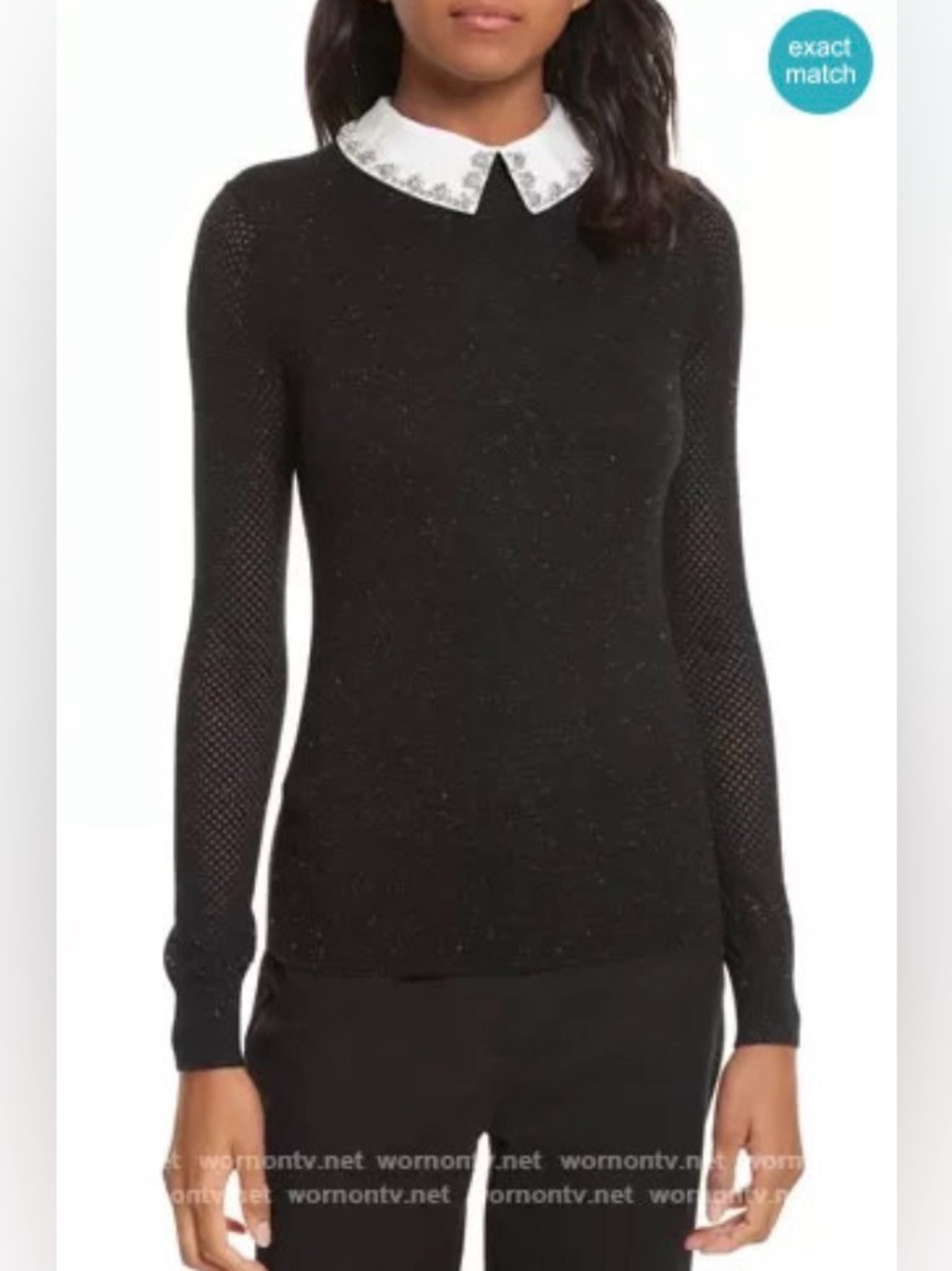 Ted Baker "Helin" Woven Collar Sparkle Jumper